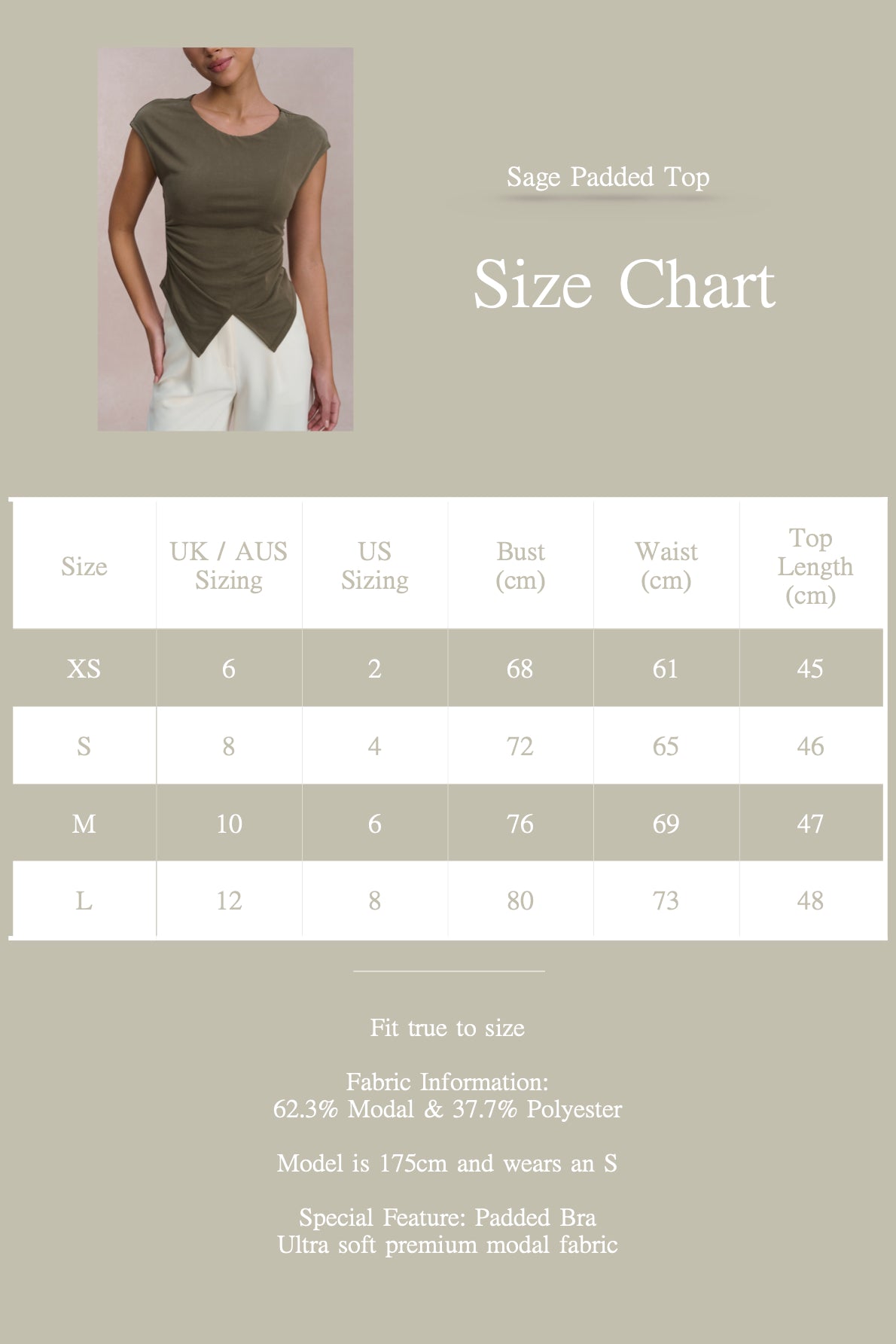 Sage Padded Top