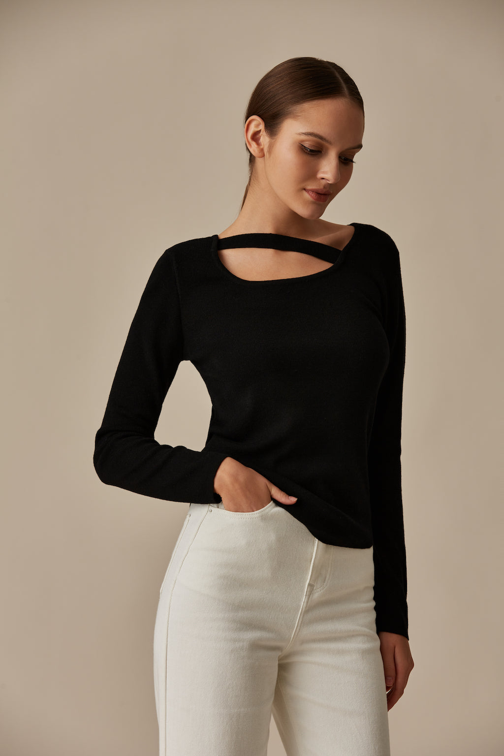 Teia Long Sleeve Wool Knit